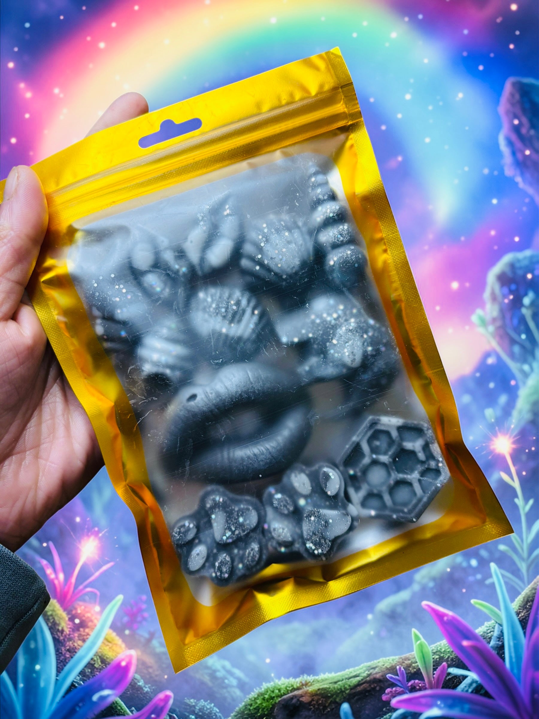 Mahogany & Teakwood Mixed Shape Bag